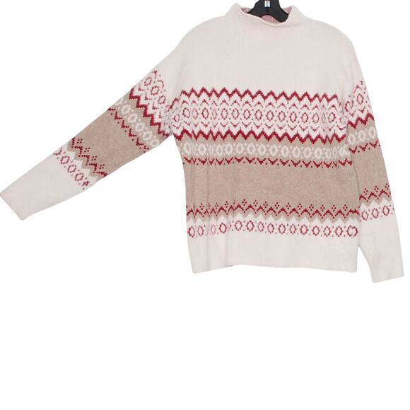 Tahari Sweater Fuzzy Christmas Fair Isle Nordic Scandi Winter Retro Cozy Medium - Picture 6 of 6